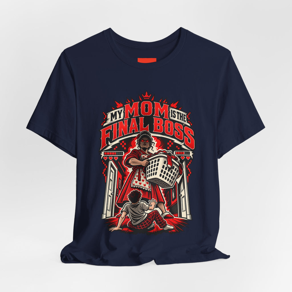 MY MOM IS THE FINAL BOSS Funny Retro Vintage T-Shirt