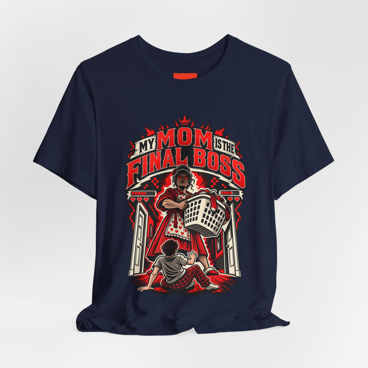MY MOM IS THE FINAL BOSS Funny Retro Vintage T-Shirt