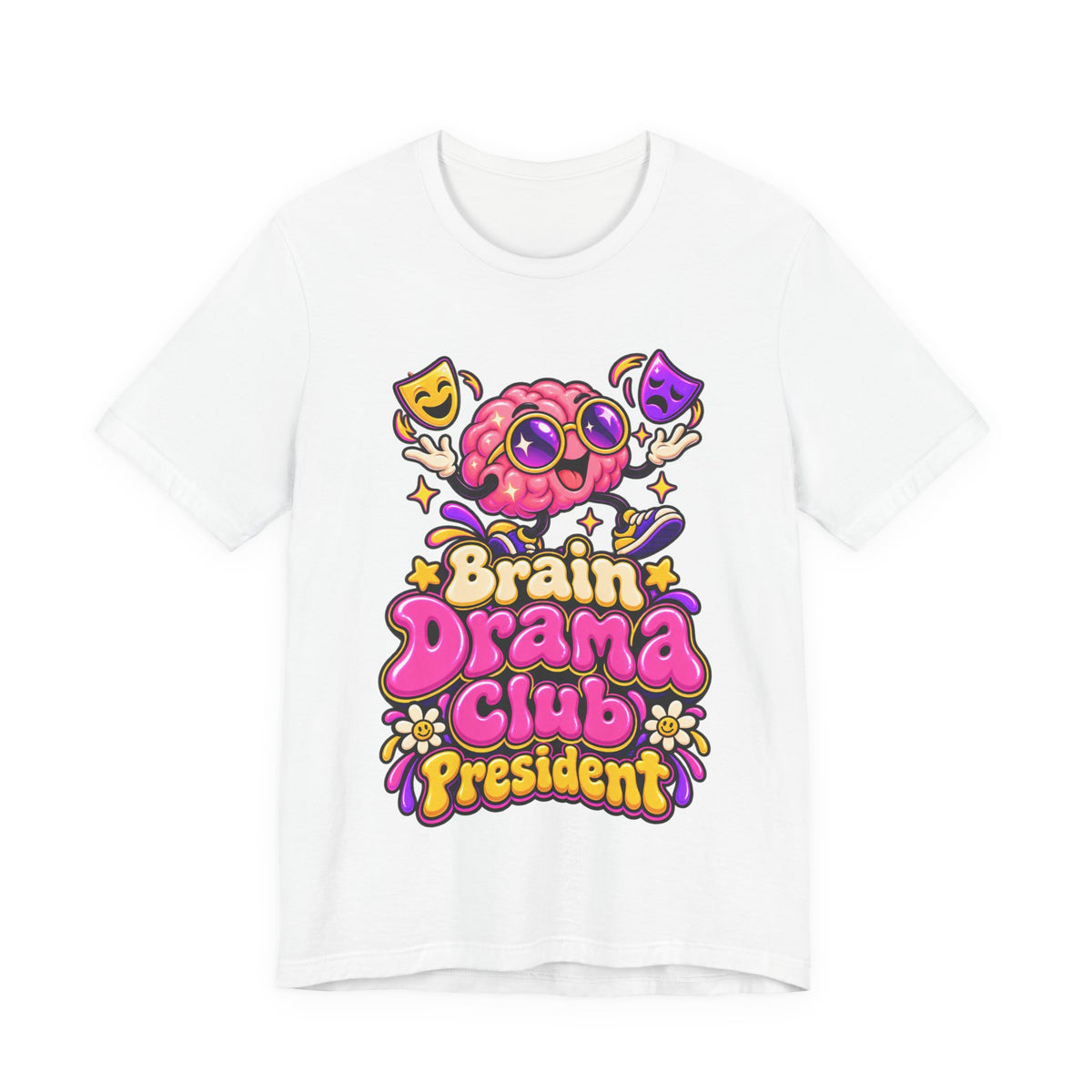 “Brain Drama Club President” funny Y2K graphic T-shirt by TrendThreads
