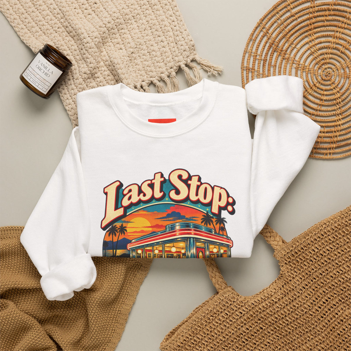 Last Stop: Nostalgia Lane Funny Retro Vintage Sweatshirt
