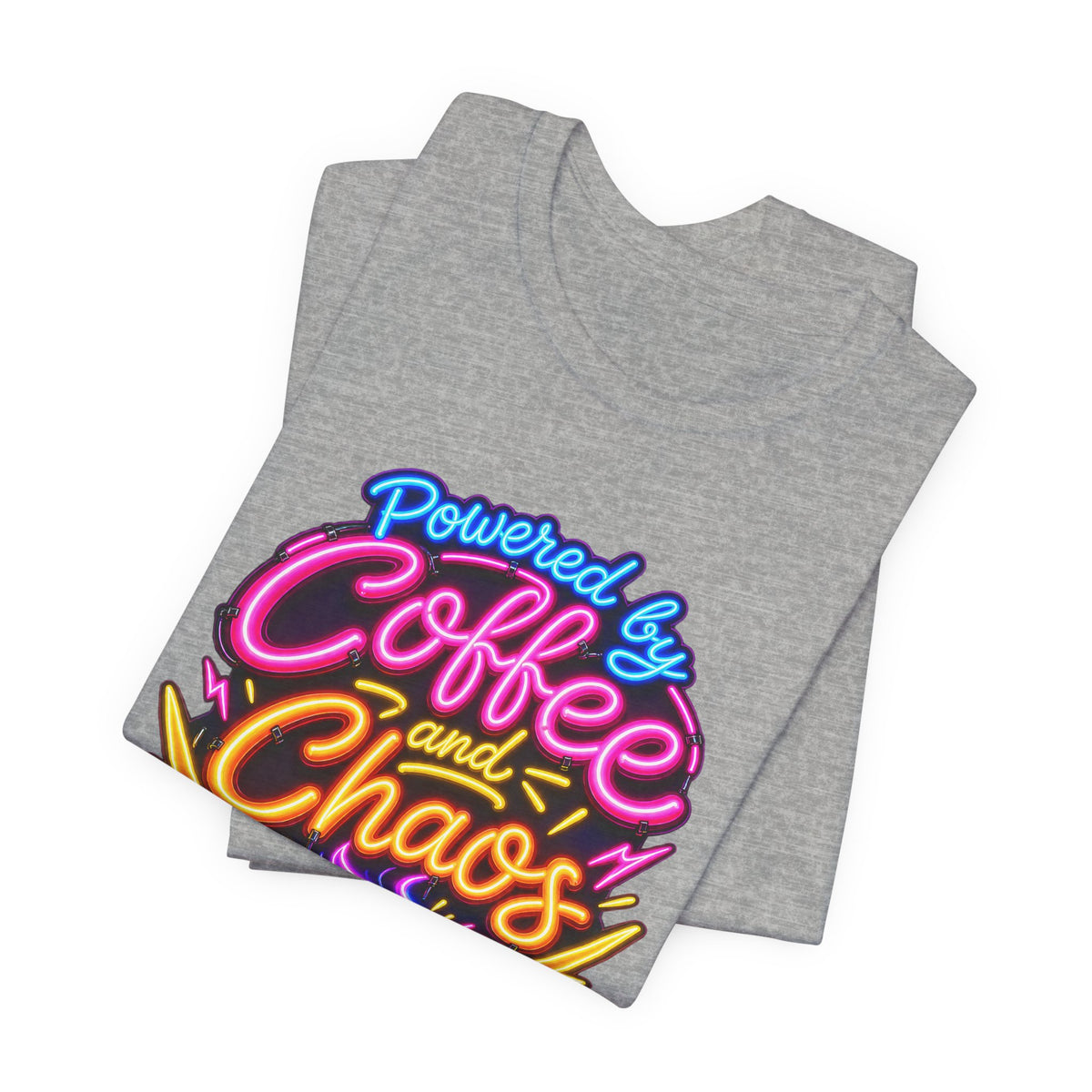 Powered by Coffee and Chaos Funny Nurse T-Shirt