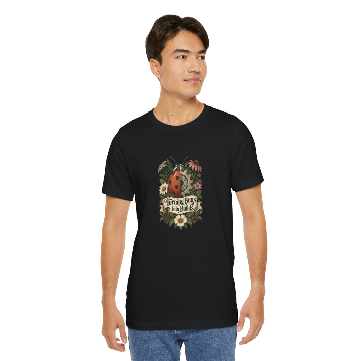 Turning Bugs into Builds Funny Programmer T-Shirt