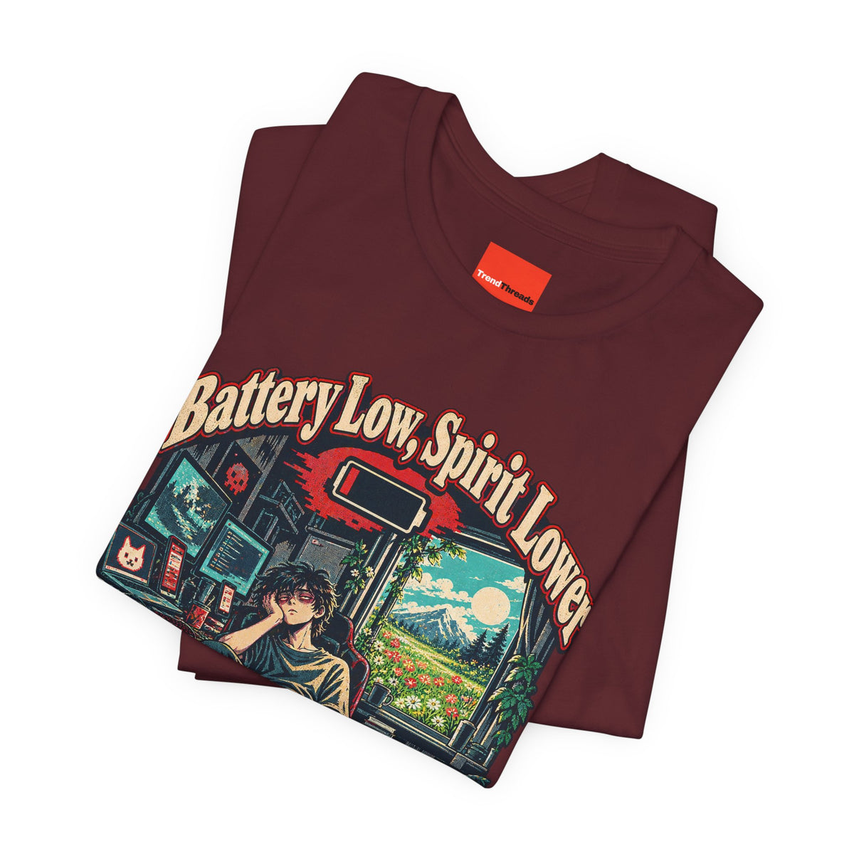 Battery Low, Spirit Lower Funny Self-Deprecating T-Shirt