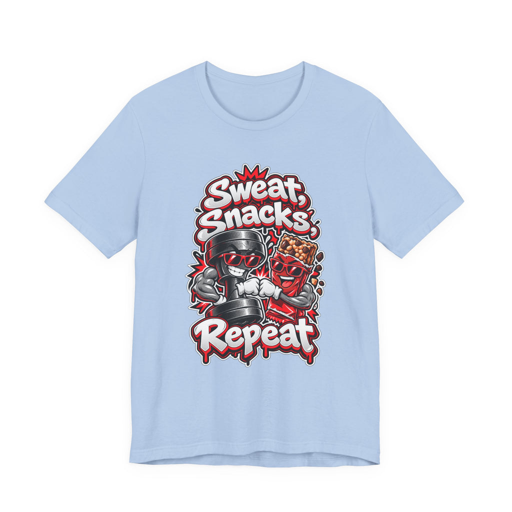 Sweat, Snacks, Repeat Funny Fitness T-Shirt