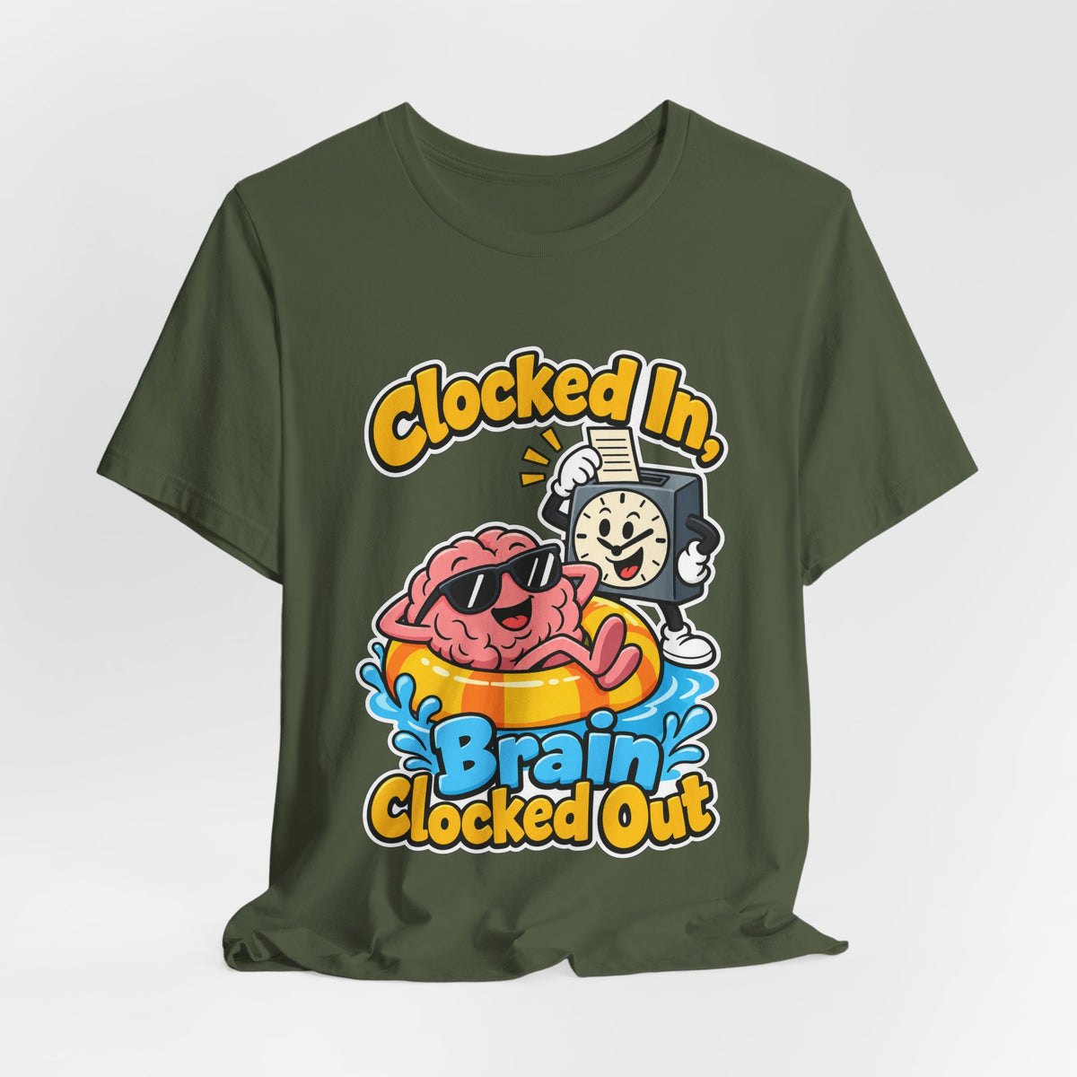 Clocked In, Brain Clocked Out Funny Nurse T-Shirt