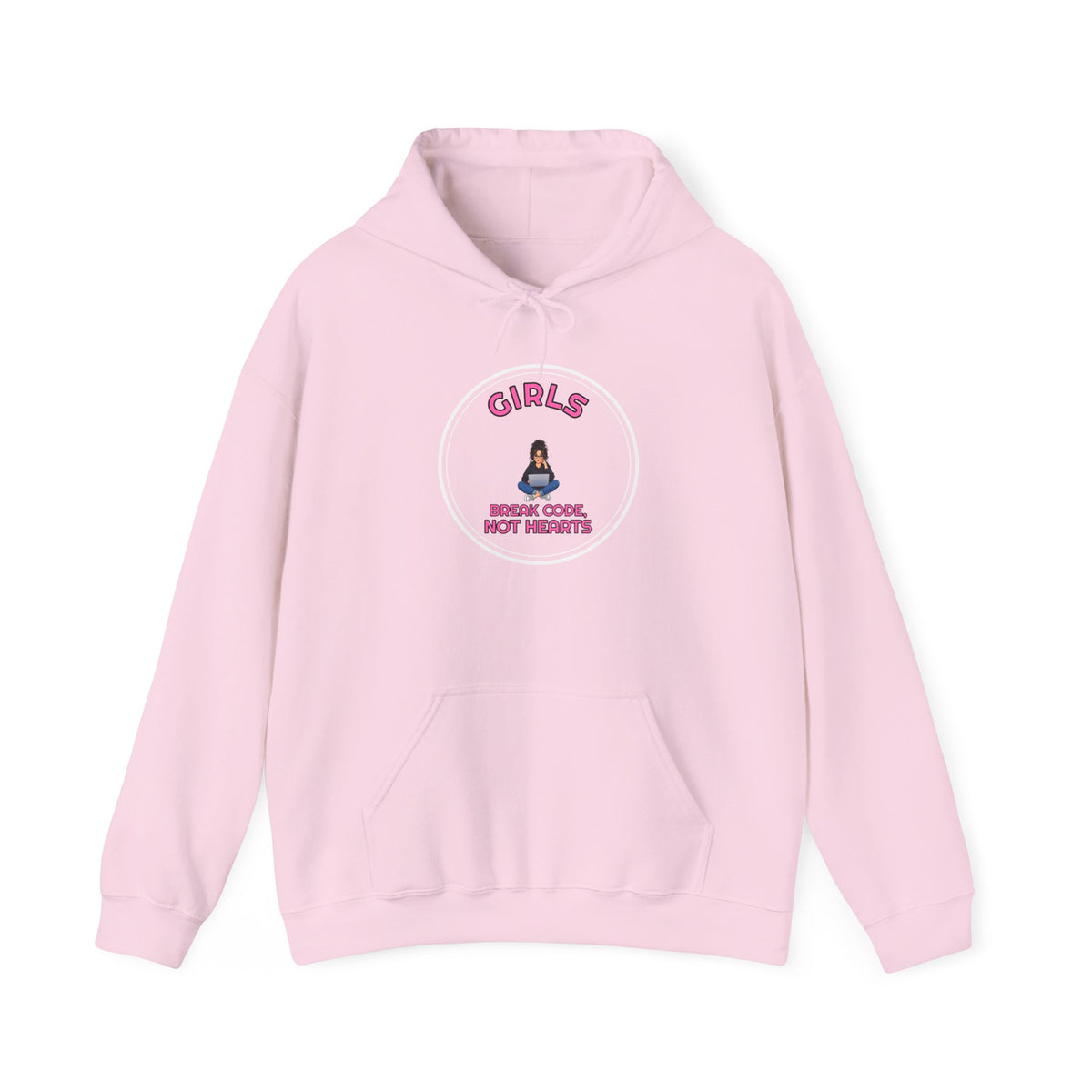 Girls Break Code, Not Hearts Funny Programmer Hoodie