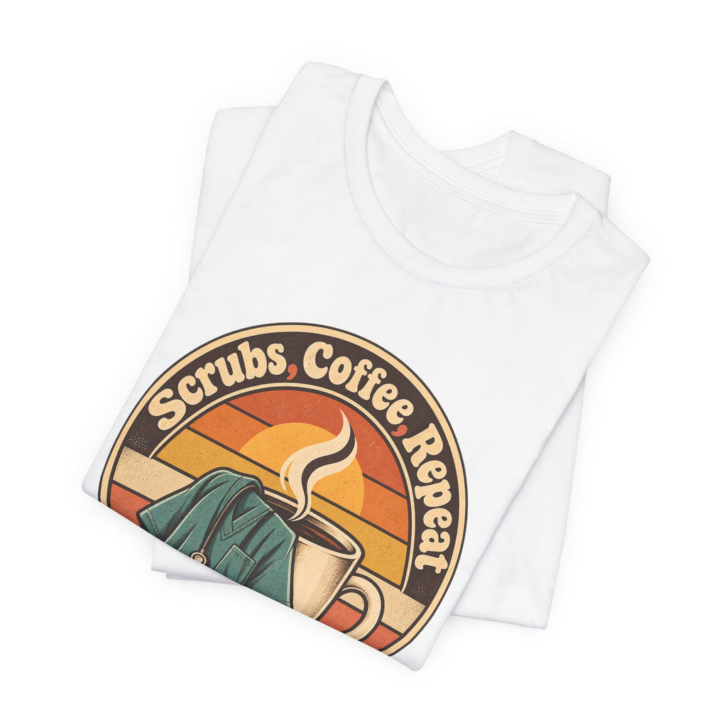 Scrubs, Coffee, Repeat Funny Nurse T-Shirt
