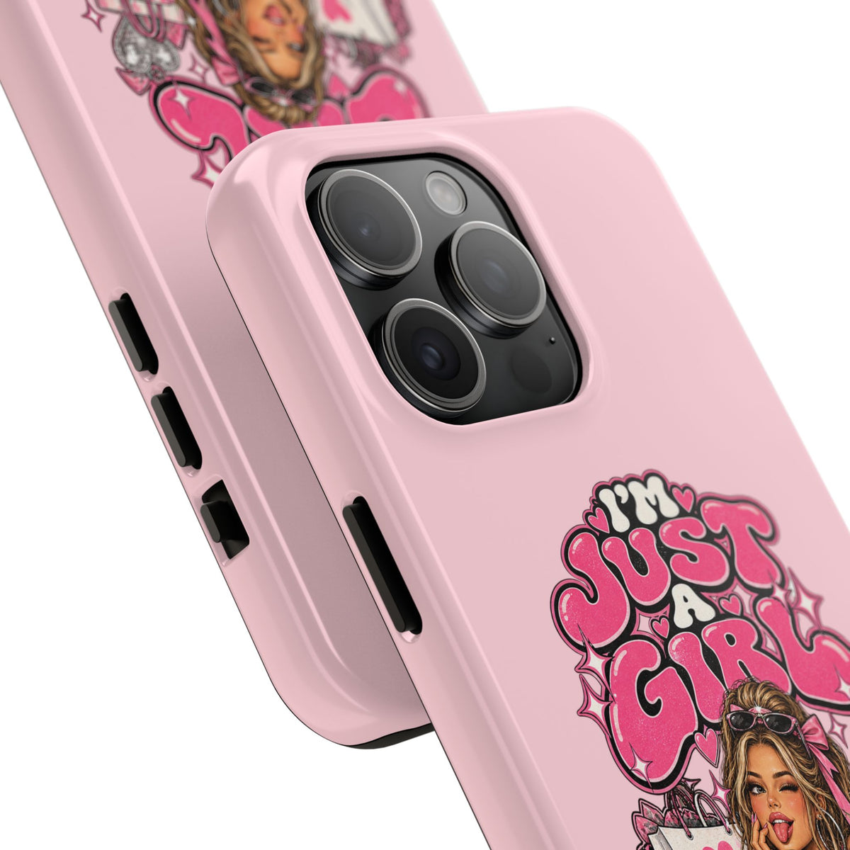 Pink "I'm Just a Girl" Tough Phone Case — Cute Girl Aesthetic Protective iPhone Cover