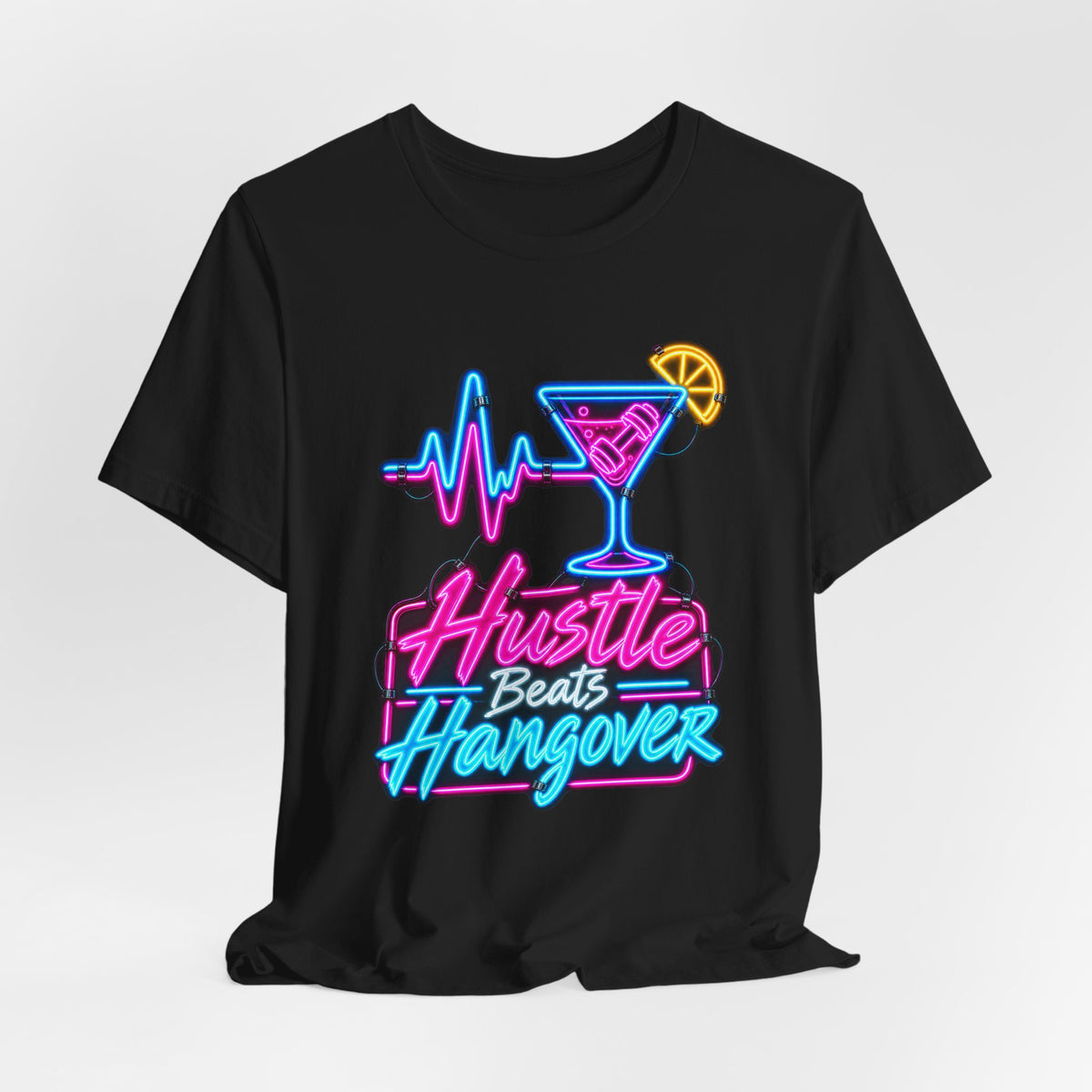 Hustle Beats Hangover Funny Fitness T-Shirt