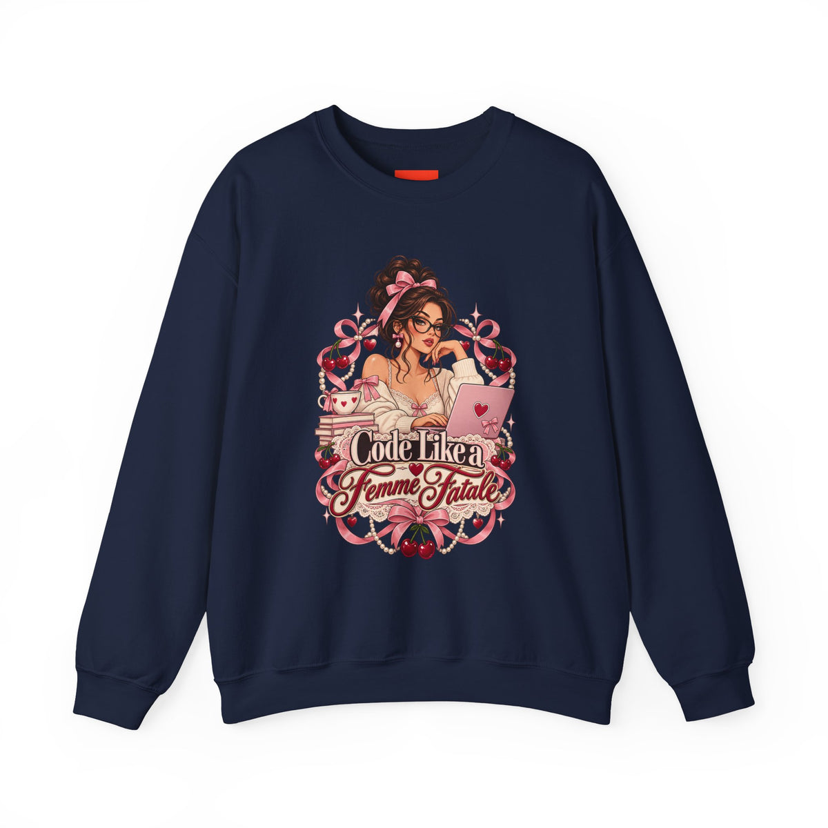 Code Like a Femme Fatale Funny Programmer Sweatshirt