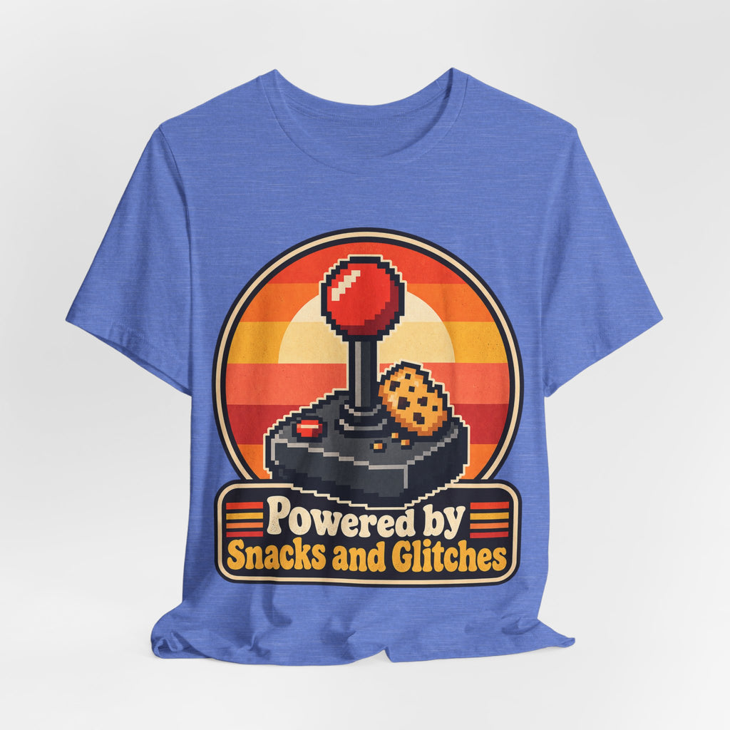 Powered by Snacks and Glitches Funny Gamer T-Shirt