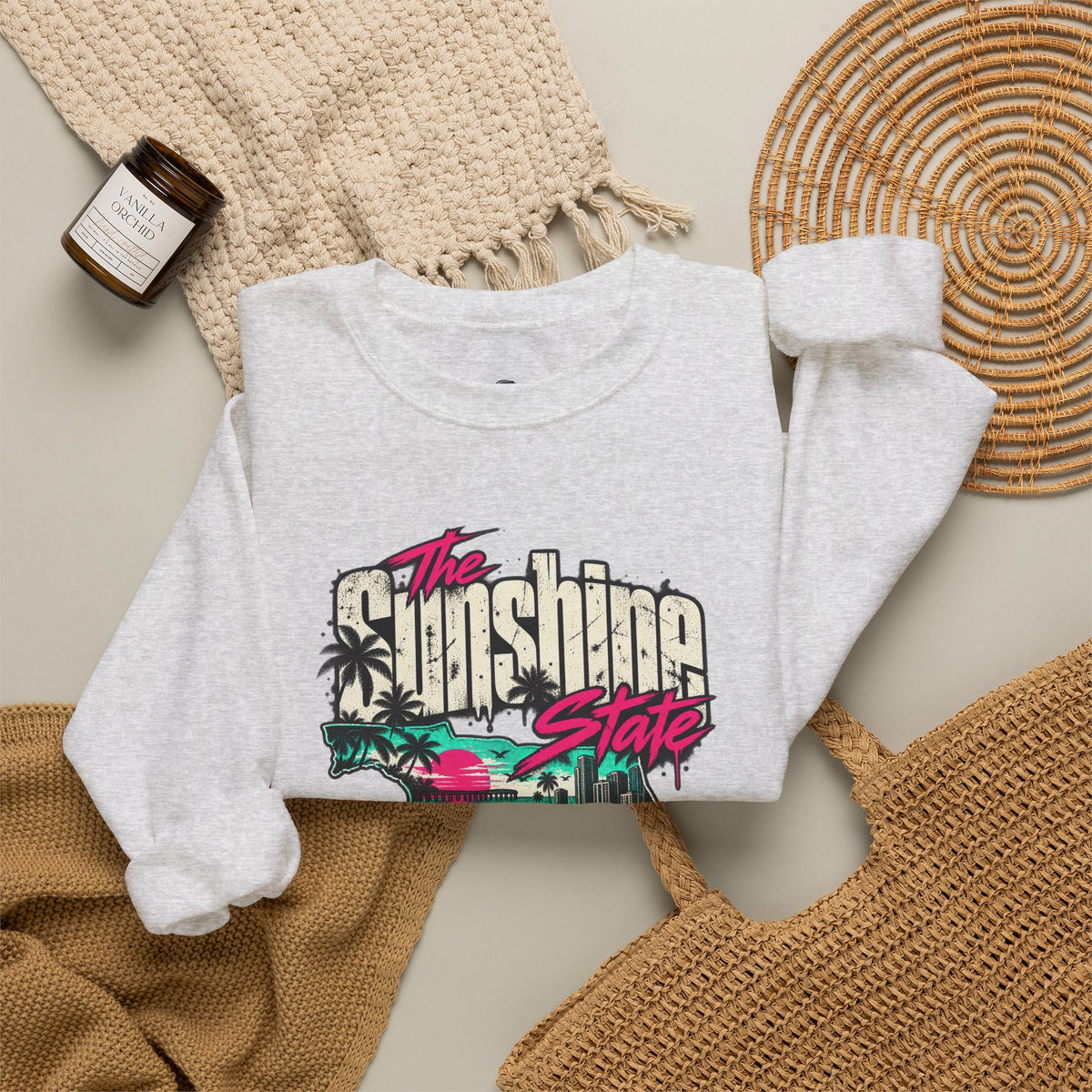 The Sunshine State Funny Minimalist Typography Sweatshirt