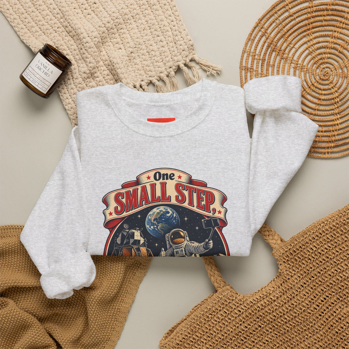 One Small Step, One Quick Selfie Funny Space Sweatshirt
