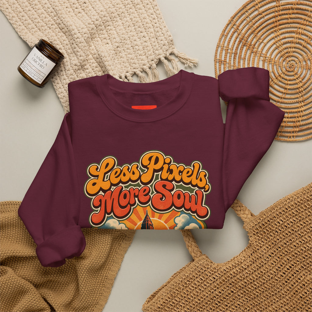 Less Pixels, More Soul Funny Digital Art Sweatshirt