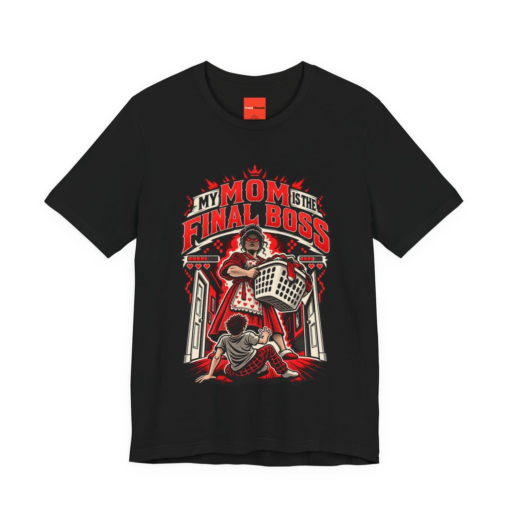 MY MOM IS THE FINAL BOSS Funny Retro Vintage T-Shirt
