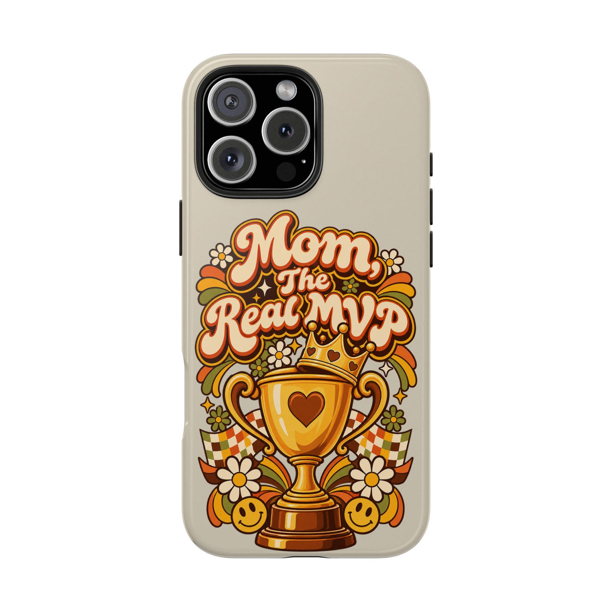 Phone Case — "Mom The Real MVP" Retro Trophy Design