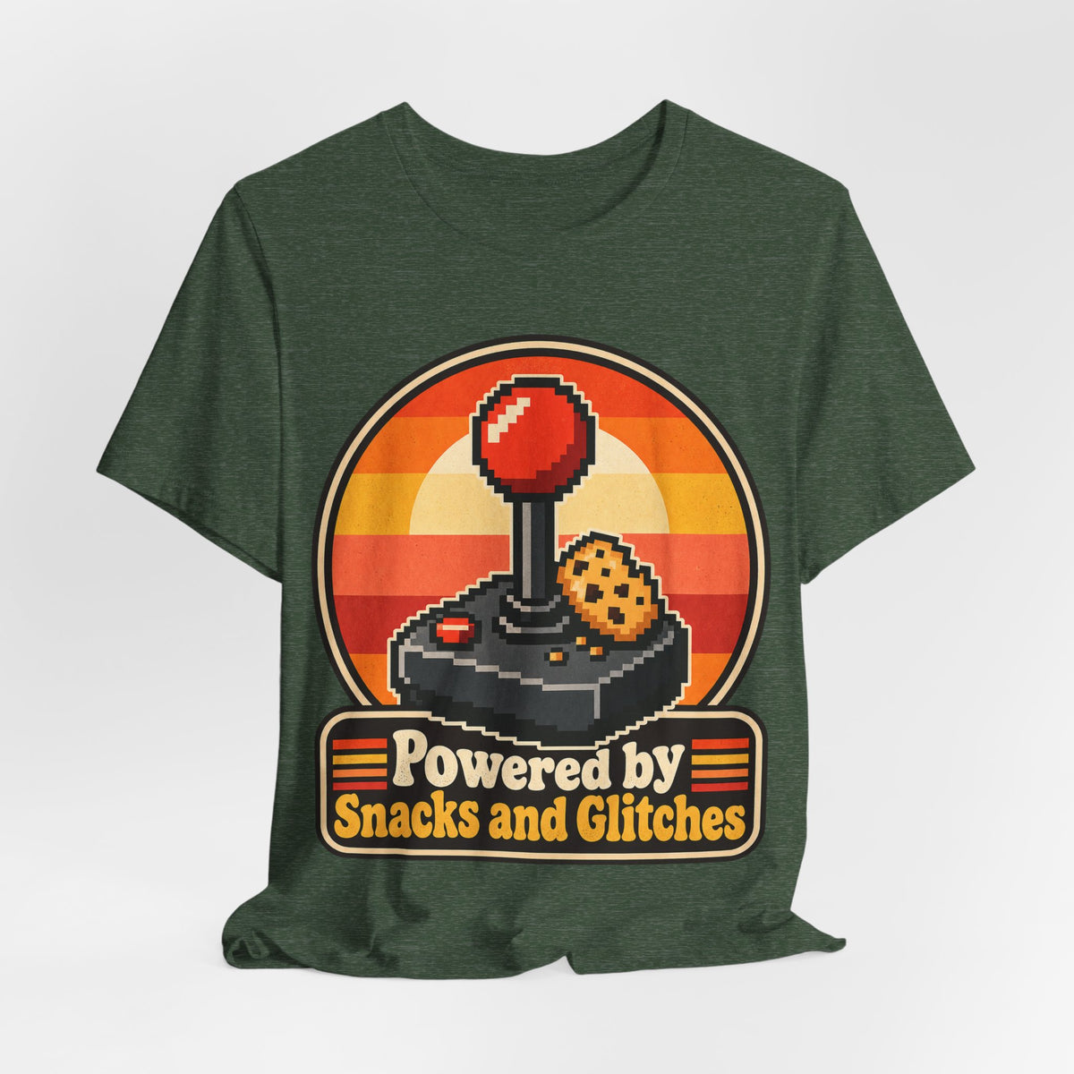 Powered by Snacks and Glitches Funny Gamer T-Shirt