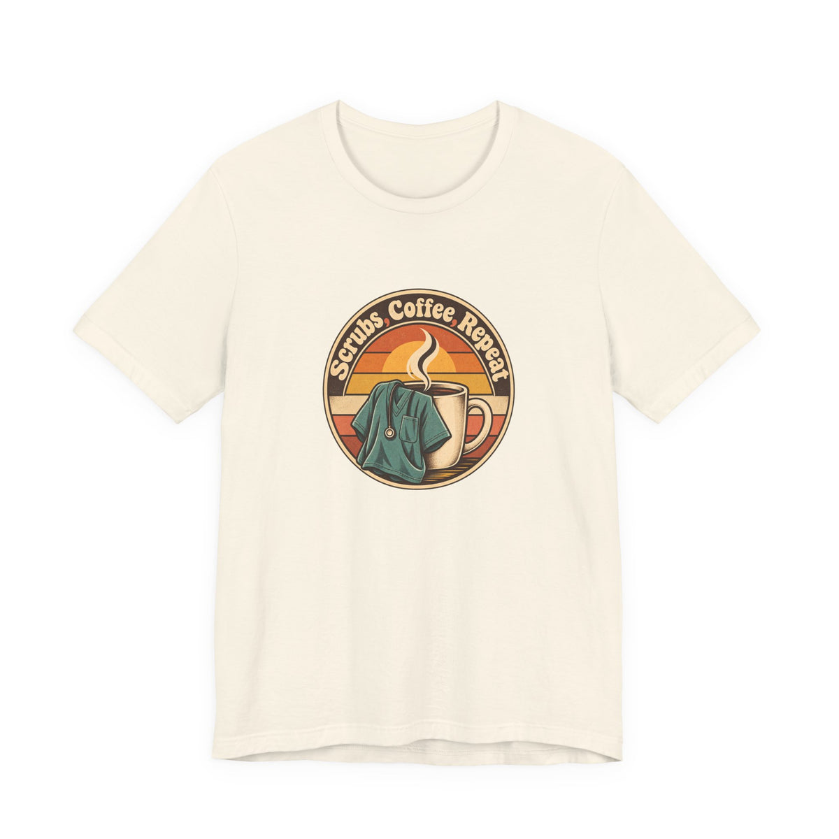 Scrubs, Coffee, Repeat Funny Nurse T-Shirt