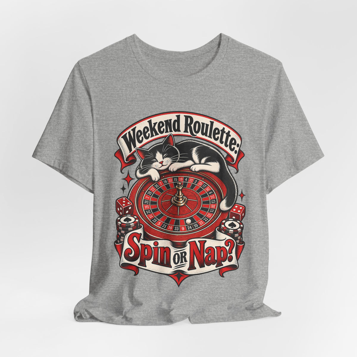 Weekend Roulette: Spin or Nap? Funny Casual Gambler T-Shirt