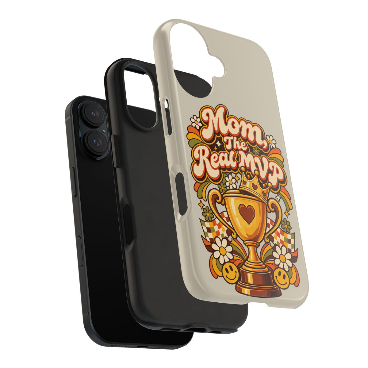 Phone Case — "Mom The Real MVP" Retro Trophy Design