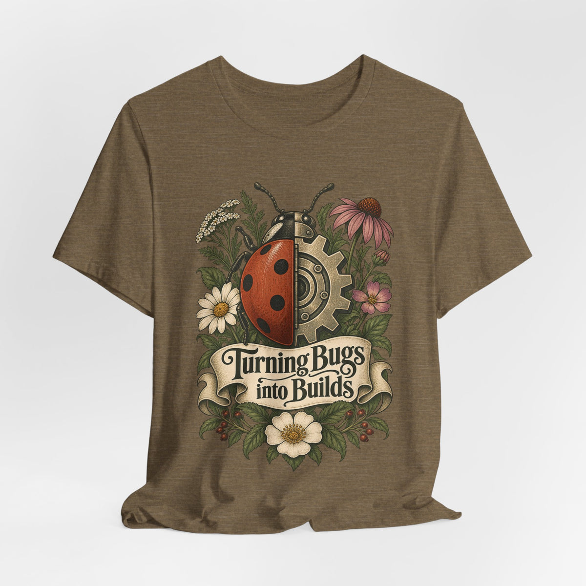Turning Bugs into Builds Funny Programmer T-Shirt