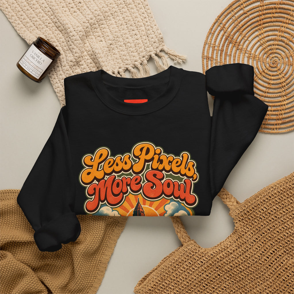 Less Pixels, More Soul Funny Digital Art Sweatshirt