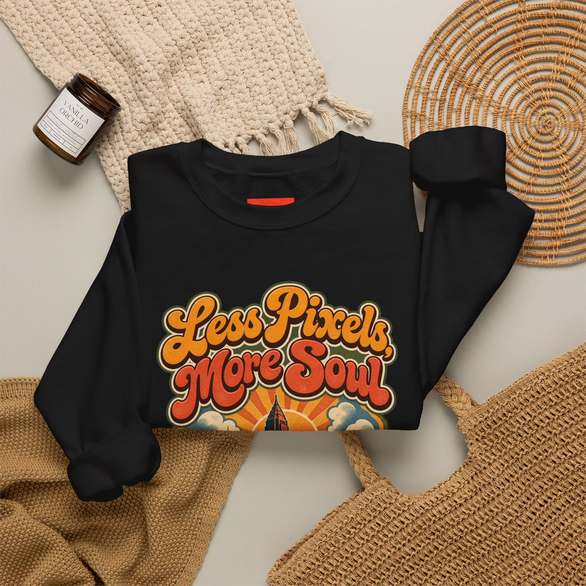 Less Pixels, More Soul Funny Digital Art Sweatshirt