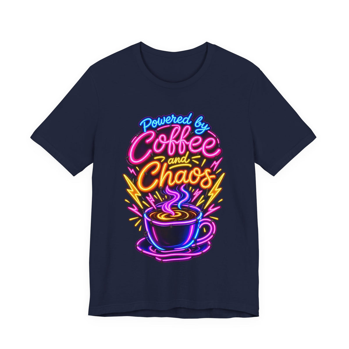 Powered by Coffee and Chaos Funny Nurse T-Shirt