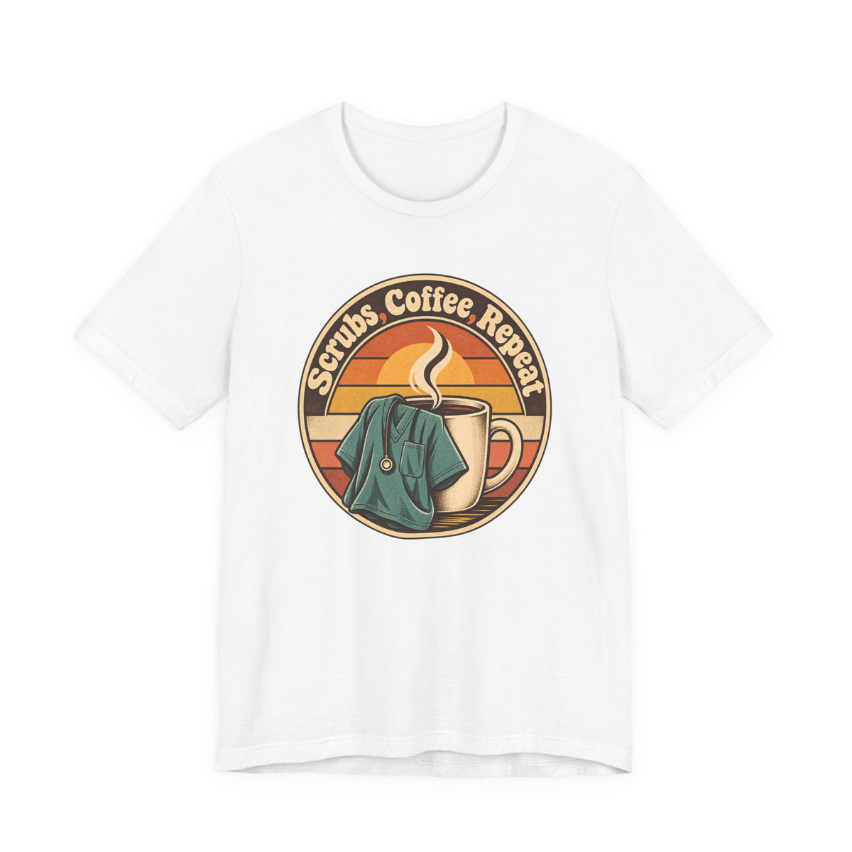Scrubs, Coffee, Repeat Funny Nurse T-Shirt