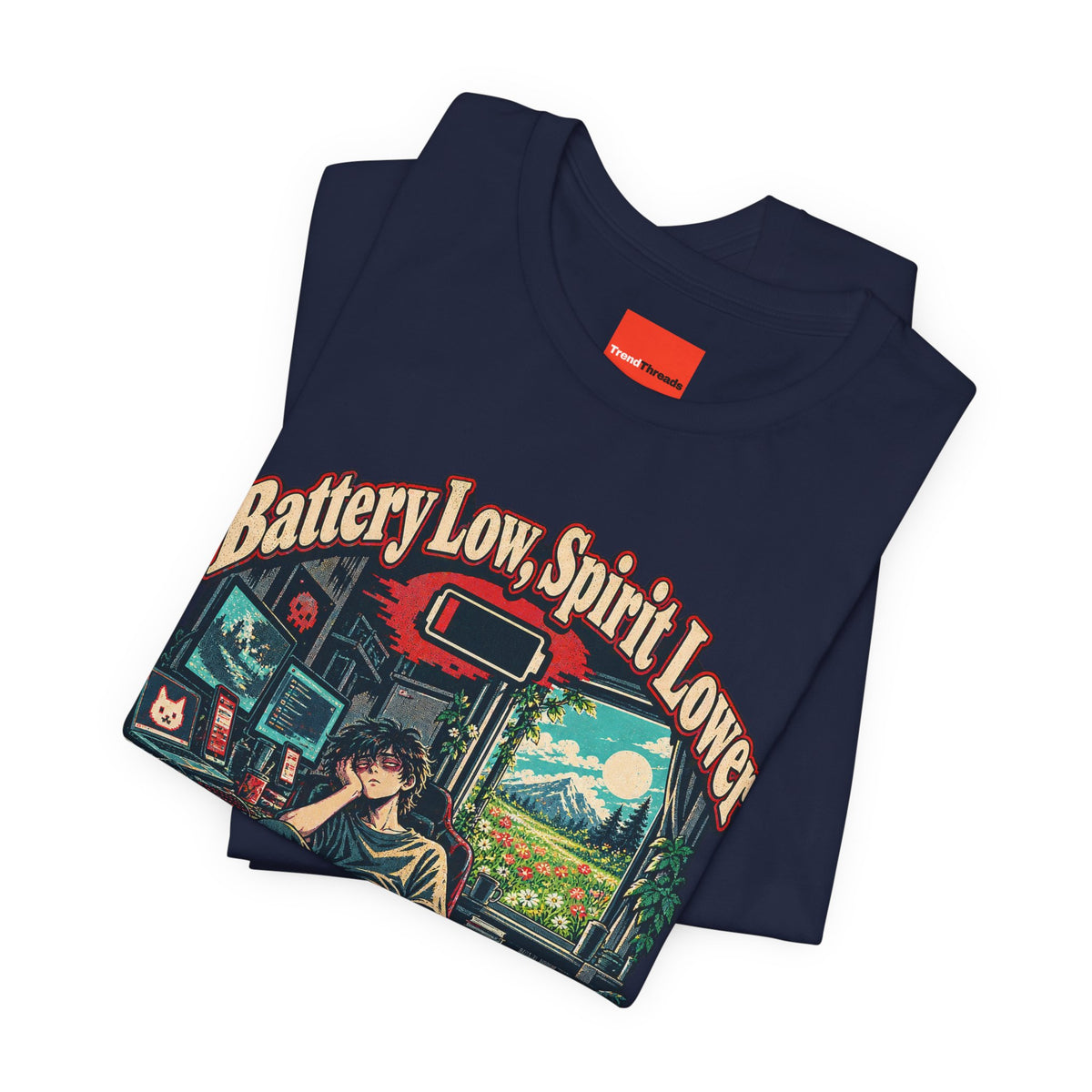 Battery Low, Spirit Lower Funny Self-Deprecating T-Shirt