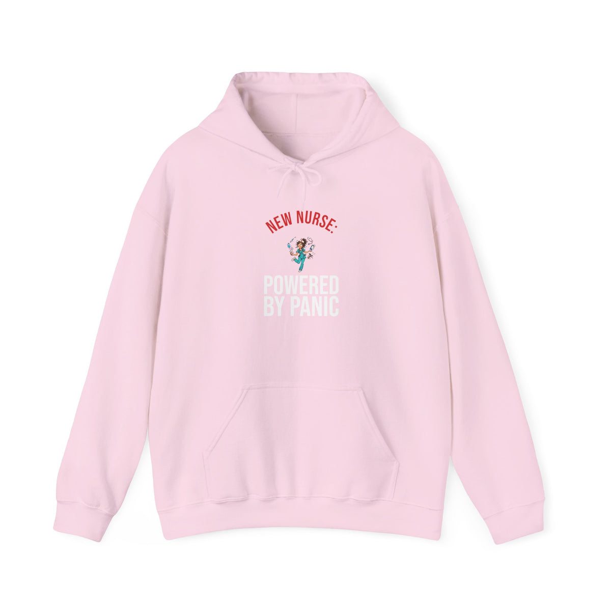 New Nurse: Powered by Panic Funny Nurse Humor Hoodie