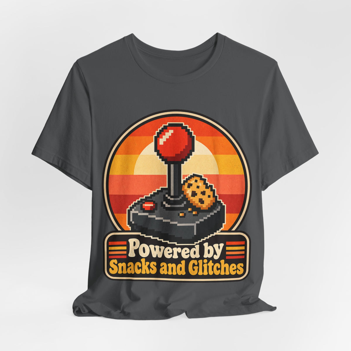 Powered by Snacks and Glitches Funny Gamer T-Shirt