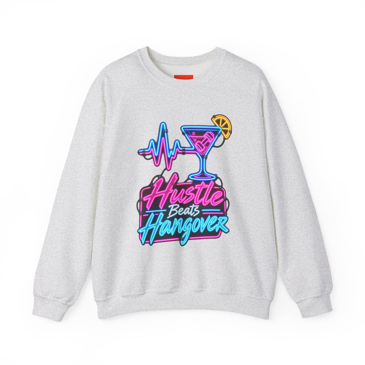 Hustle Beats Hangover Funny Fitness Sweatshirt