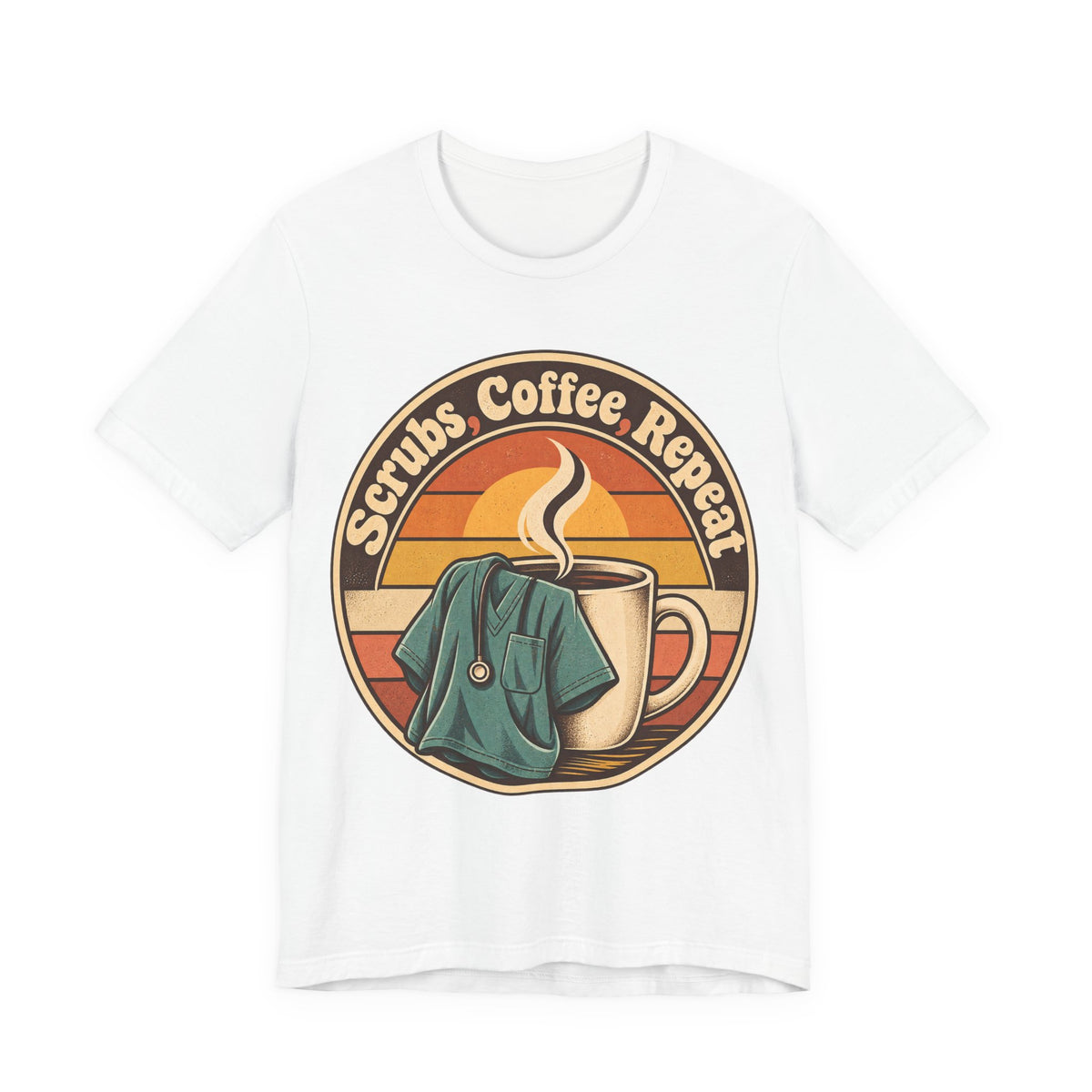 Scrubs, Coffee, Repeat Funny Nurse T-Shirt
