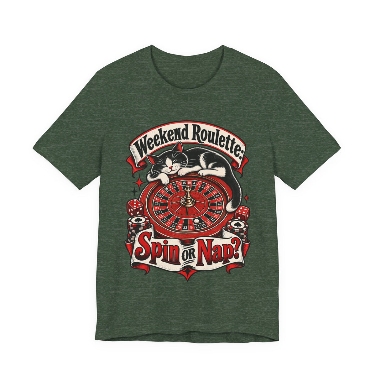 Weekend Roulette: Spin or Nap? Funny Casual Gambler T-Shirt