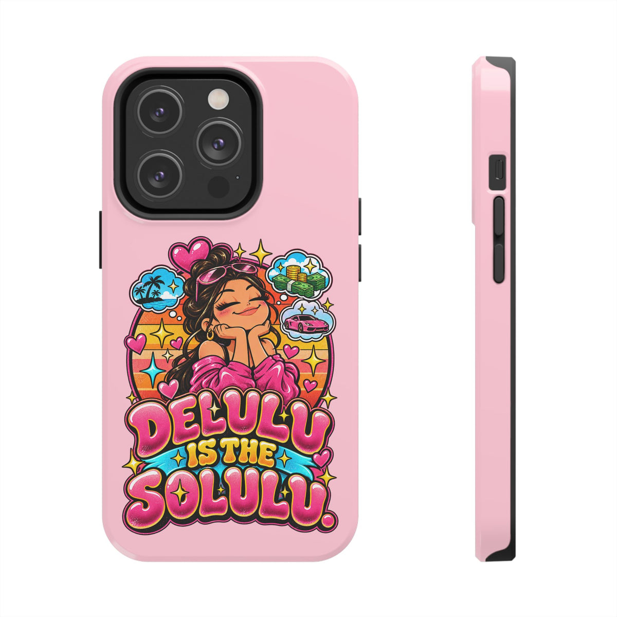 Delulu Is the Solulu Pink Tough Phone Case — Kawaii Cute Protective Case