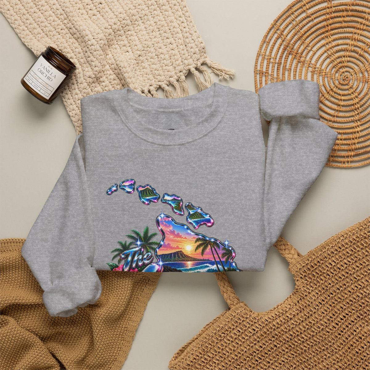 The Aloha State Funny Minimalist Typography Sweatshirt