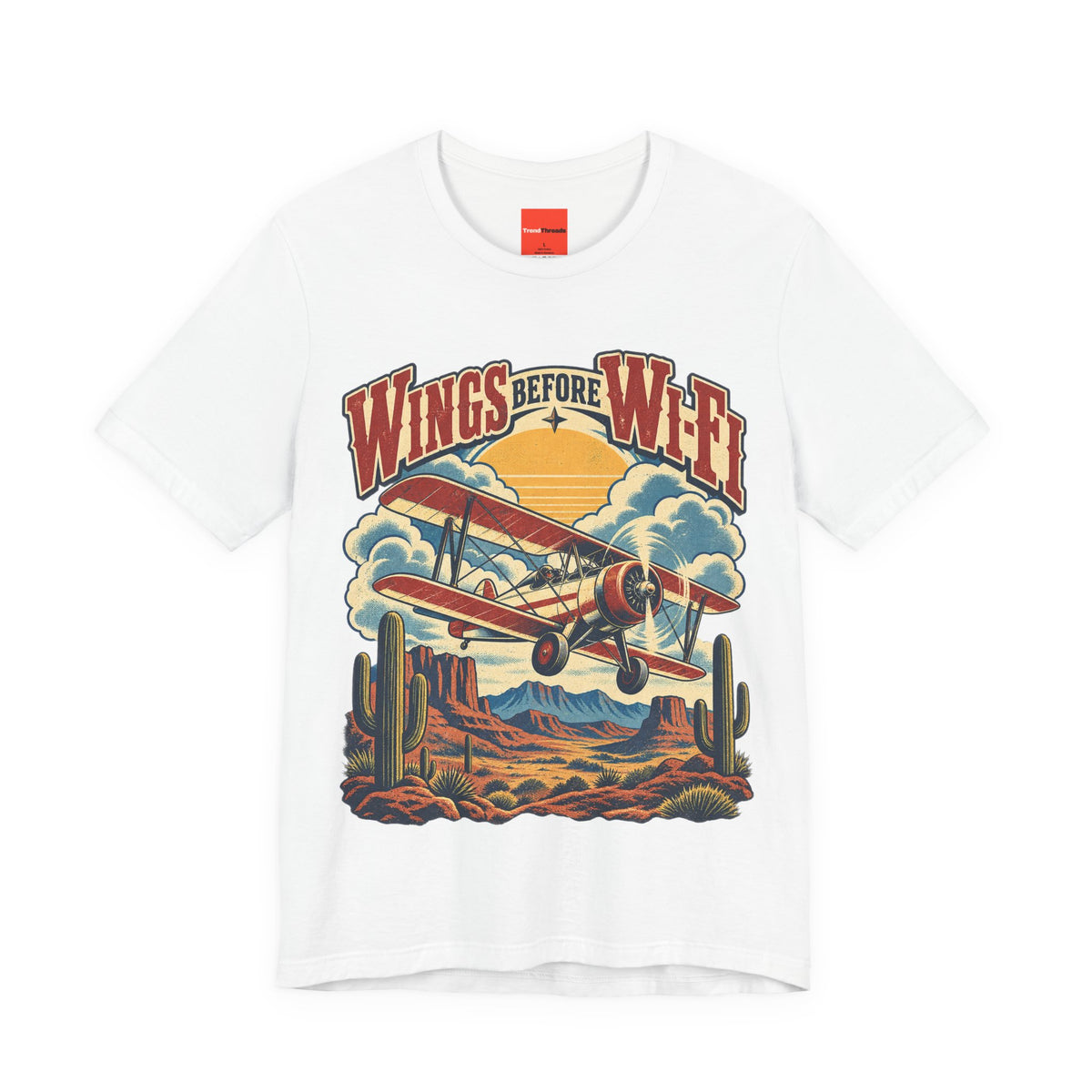 Wings Before Wi-Fi Funny Aviation T-Shirt