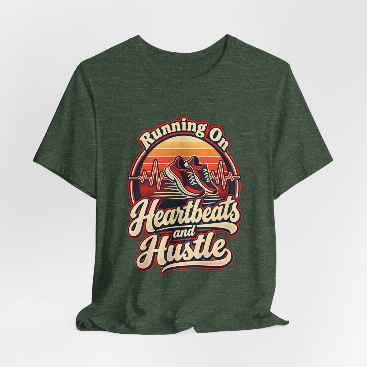 Running On Heartbeats and Hustle Funny Nurse T-Shirt