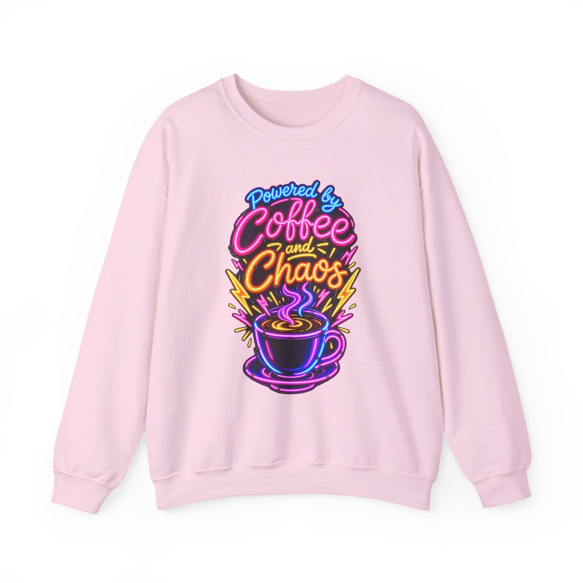 Powered by Coffee and Chaos Funny Nurse Sweatshirt