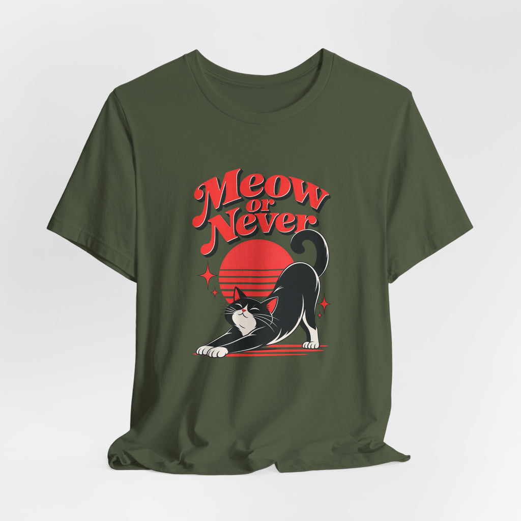 Meow or Never Funny Cat Lover T-Shirt