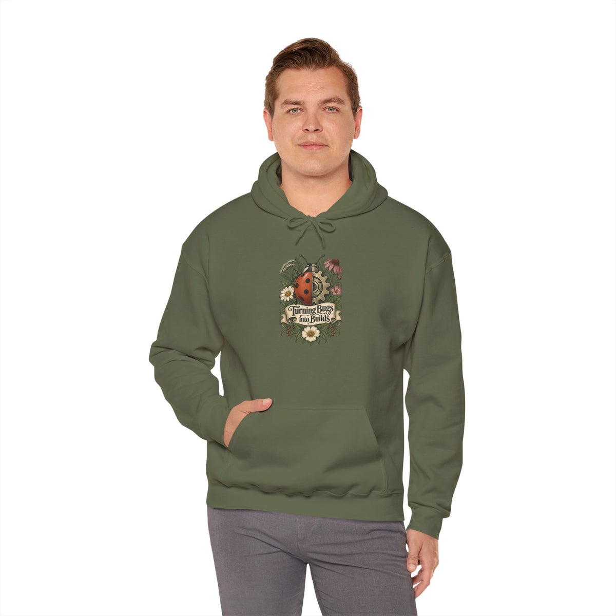 Turning Bugs into Builds Funny Programmer Hoodie
