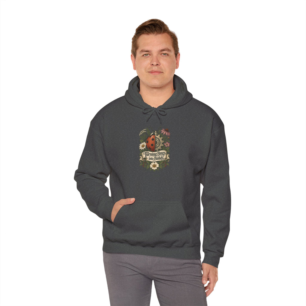 Turning Bugs into Builds Funny Programmer Hoodie