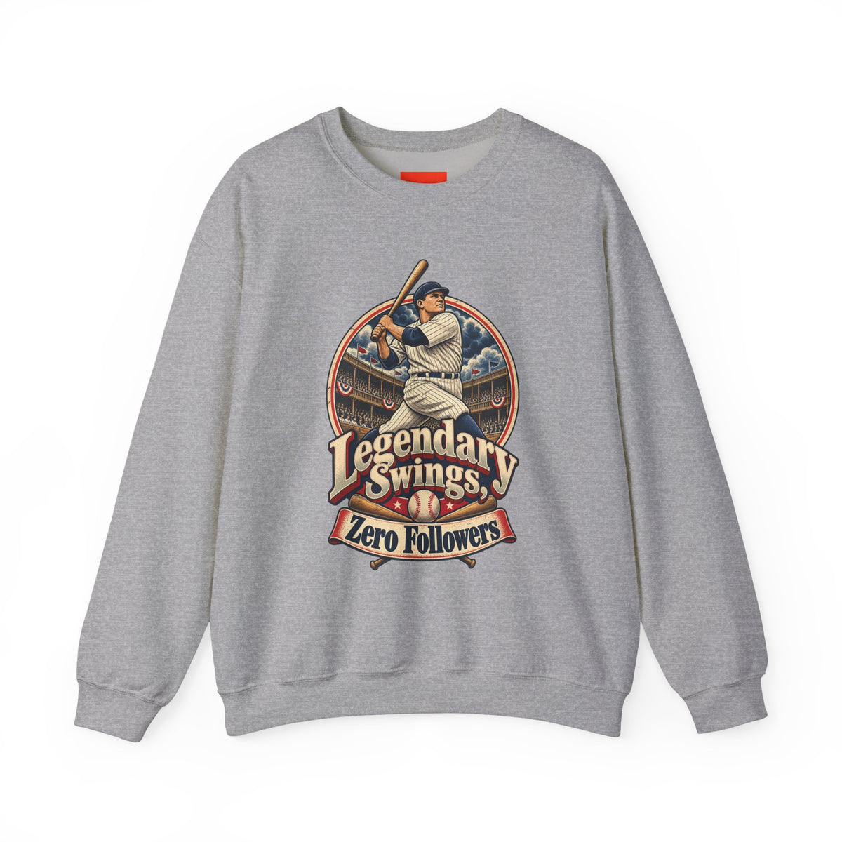 Legendary Swings, Zero Followers Funny Baseball Sweatshirt