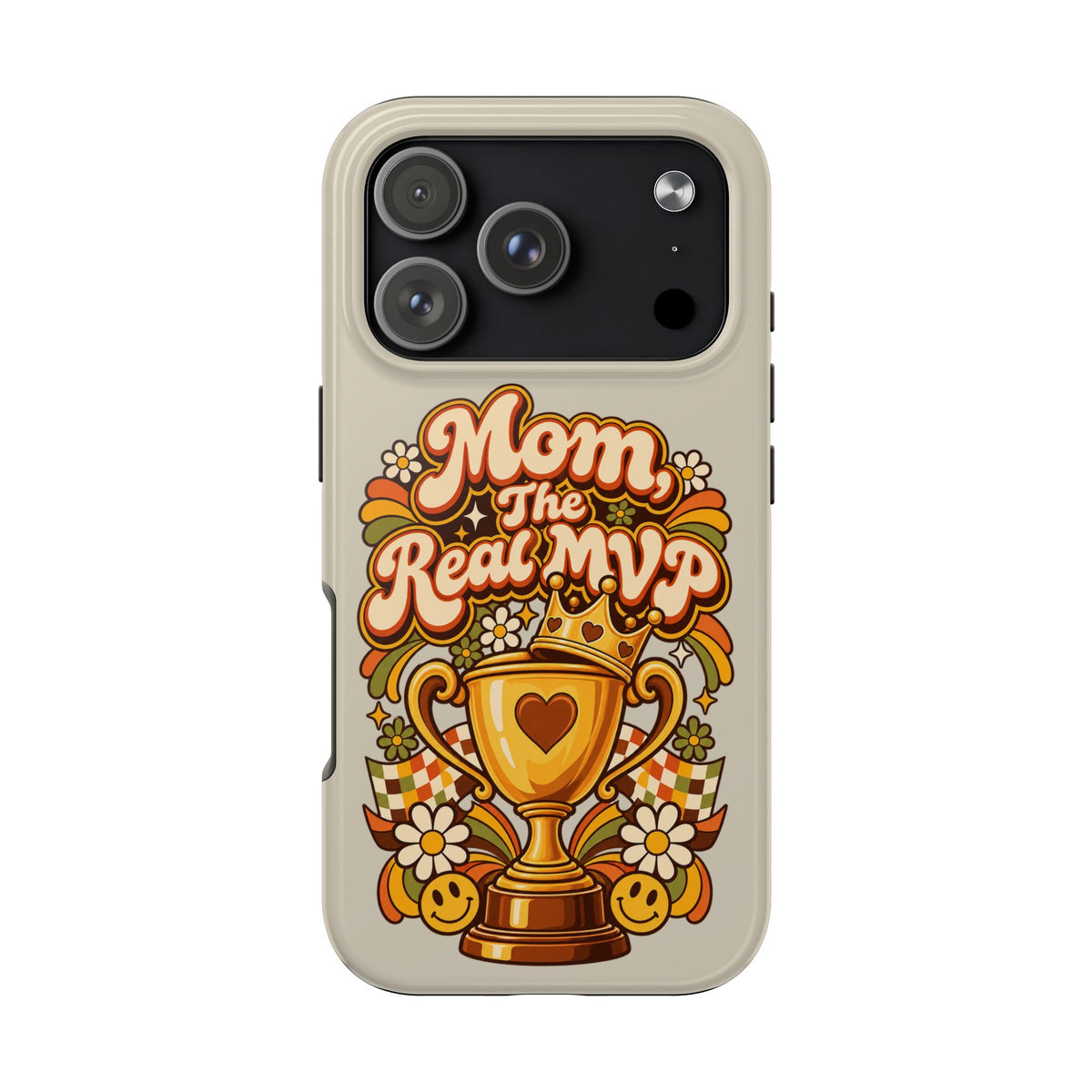 Phone Case — "Mom The Real MVP" Retro Trophy Design