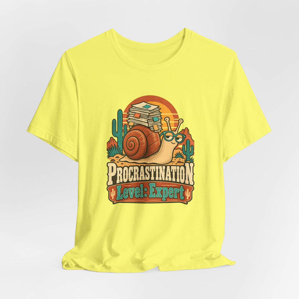 Procrastination Level: Expert Funny Student T-Shirt