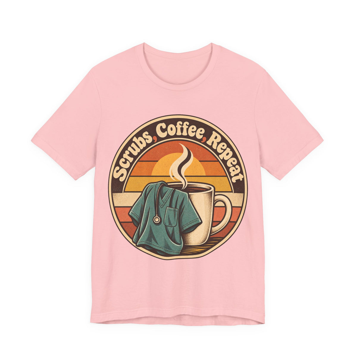 Scrubs, Coffee, Repeat Funny Nurse T-Shirt