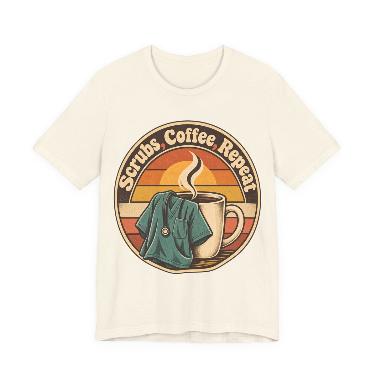 Scrubs, Coffee, Repeat Funny Nurse T-Shirt