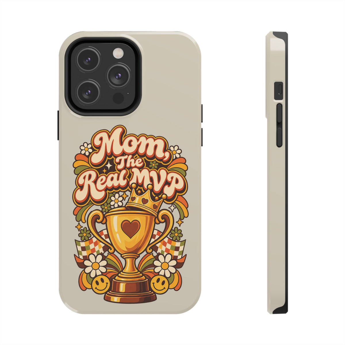 Phone Case — "Mom The Real MVP" Retro Trophy Design