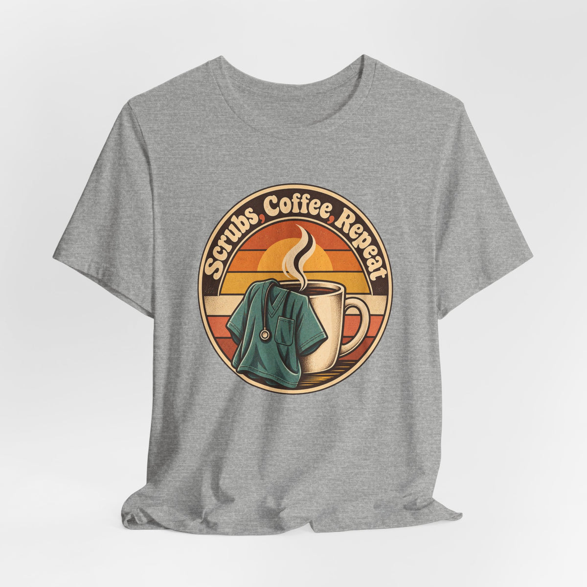 Scrubs, Coffee, Repeat Funny Nurse T-Shirt